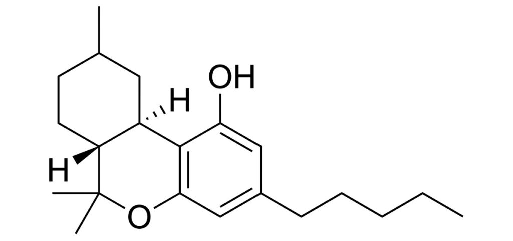 Fórmula estructural del hexahidrocannabinol